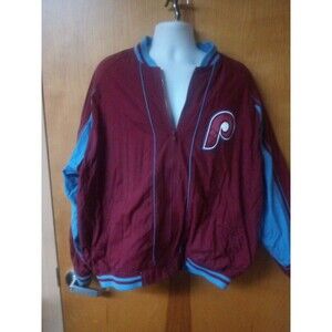 Rare Philadelphia Phillies Jacket Mens 2XL MLB Baseball Cooperstown Collection